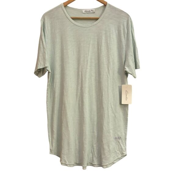 Kinetic NWT Light Mint Green Burnout Short Sleeve Minimalist Cotton Shirt XXL - Picture 1 of 6